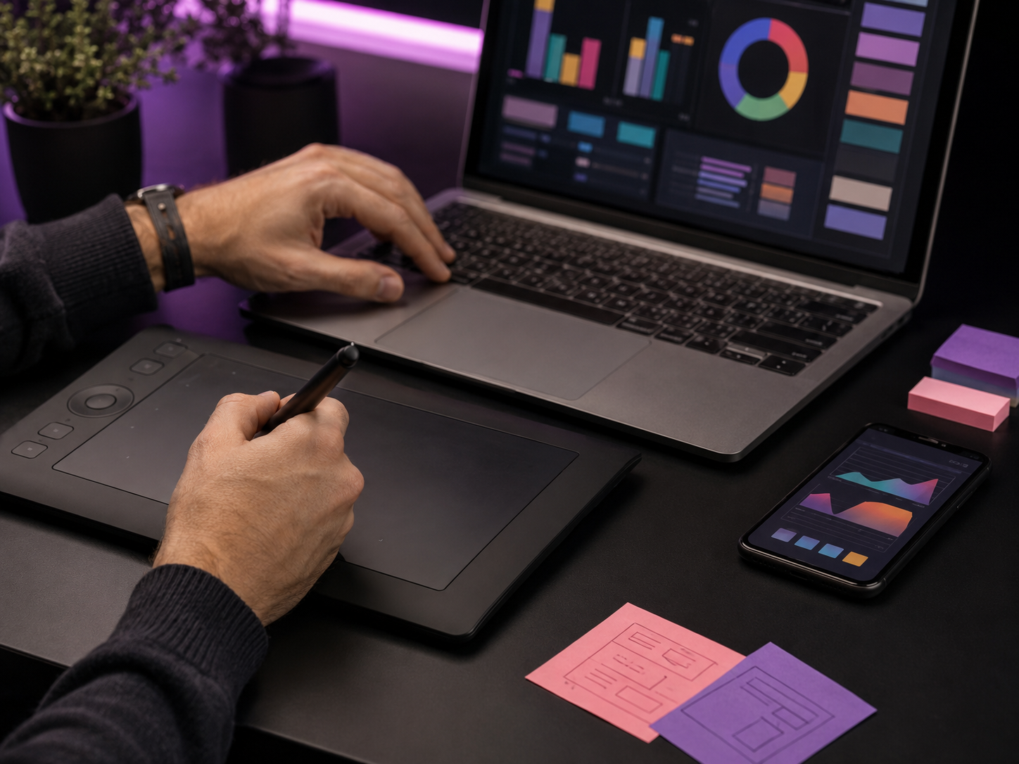 Processo criativo da StarTech com planejamento, design e tecnologia